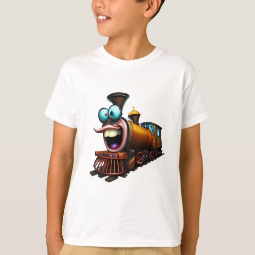 Wacky Train Ride Cartoon T_Shirt