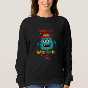 Wacky Wardrobe Day Mismatch Wednesday Funny Goofy  Sweatshirt