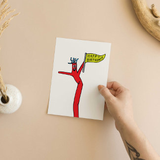 Wacky Waving Inflatable Tubeman Letterpress Thank You Card
