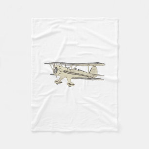 Waco Biplane Fleece Blanket