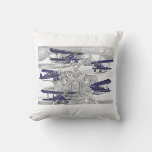 Waco Biplane Throw Pillow