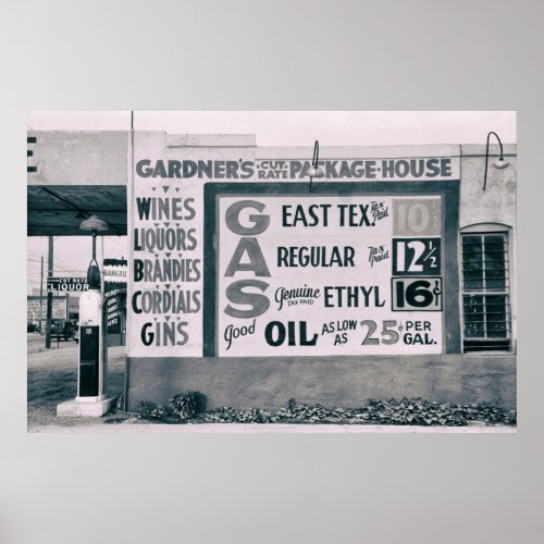 WACO GAS STATION 1939 POSTER