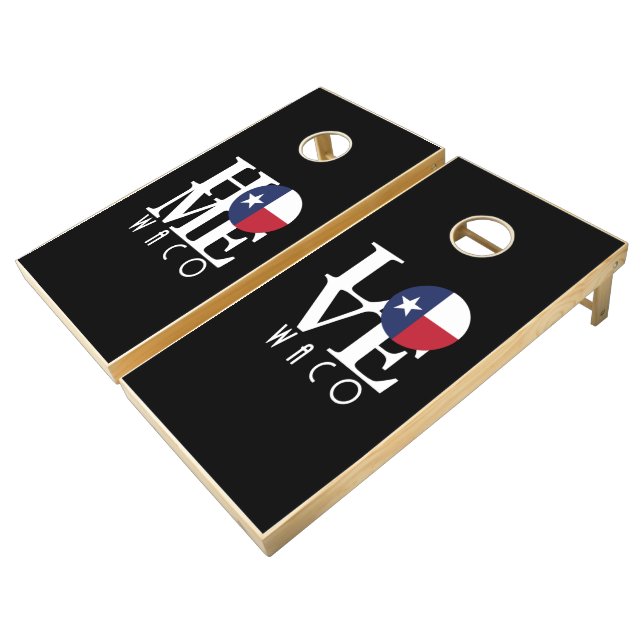 Waco HOME LOVE Cornhole Set (Angled)