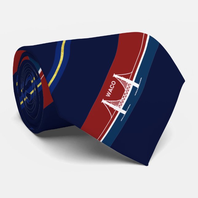 Waco (Texas) city flag Neck Tie (Rolled)