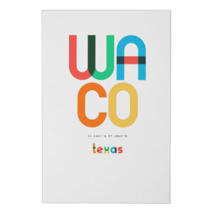 Waco Texas Mid Century, Pop Art, Faux Canvas Print
