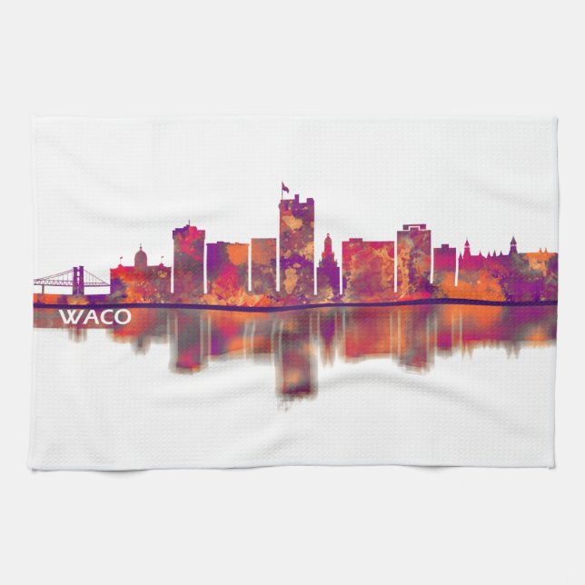 Waco Texas Skyline Kitchen Towel (Horizontal)