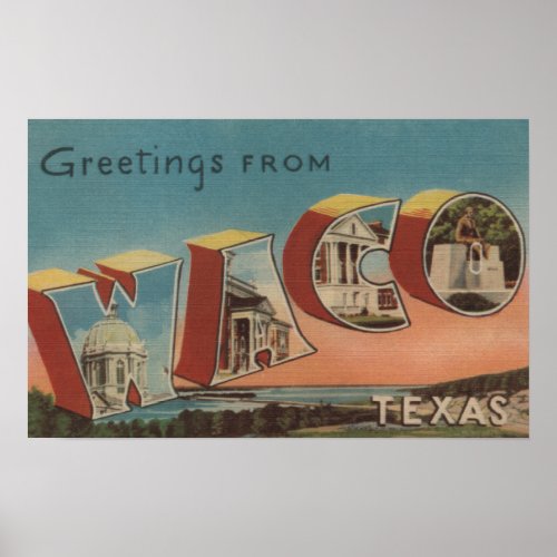 Waco TexasLarge Letter ScenesWaco TX Poster