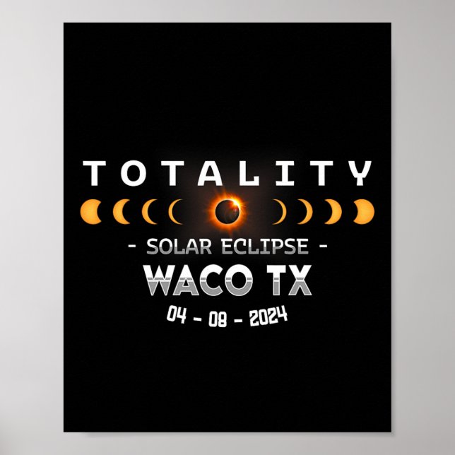 Waco Tx Total Solar Eclipse 2024  Poster (Front)