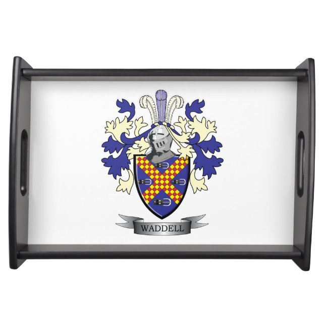 Waddell Family Crest Coat of Arms Serving Tray (Front)