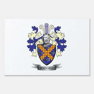 Waddell Family Crest Coat of Arms Yard Sign