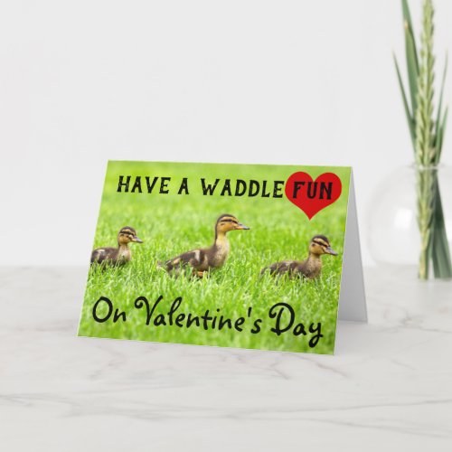 Waddle Ducklings Valentine Card