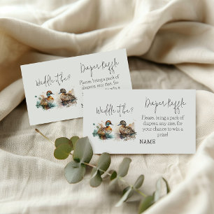 Waddle It Be Duck Gender Reveal Diaper Raffle Enclosure Card