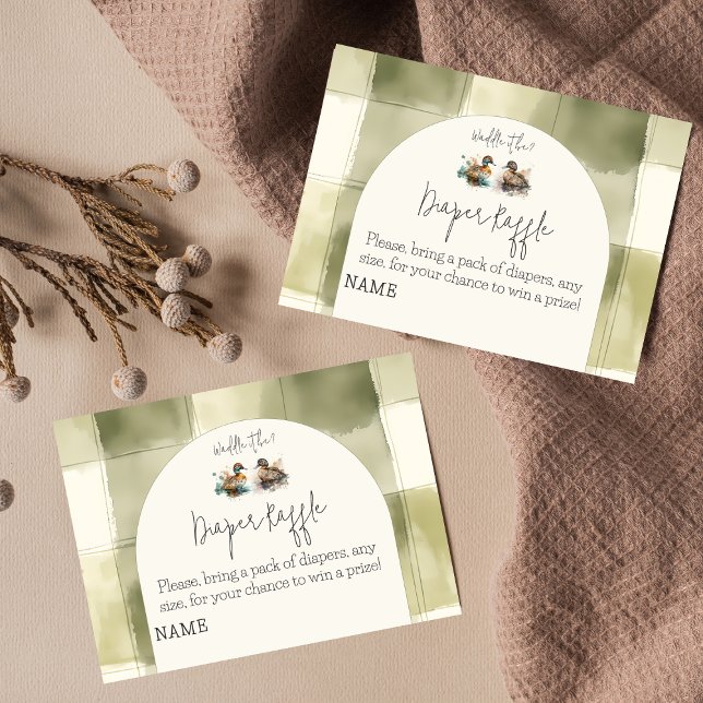 Waddle It Be Duck Gender Reveal Diaper Raffle Game Enclosure Card (Creator Uploaded)