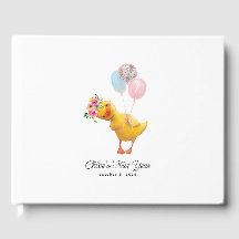 Waddle it be Floral Duck, Baby Shower Guest Book