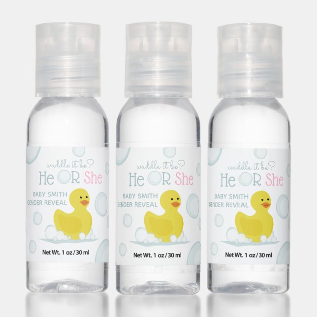 Waddle It Be Rubber Duck Bubbles Baby Gender Hand Sanitizer (Set)