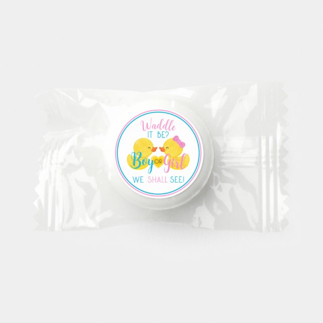 Waddle it Be Rubber Duck Gender Reveal Life Saver® Mints (Front)