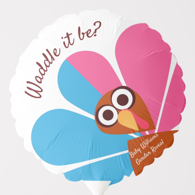 Waddle It Be Thanksgiving Baby Announcement Balloon (Front)