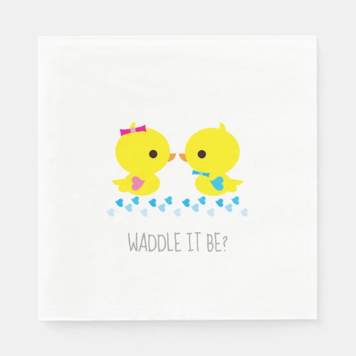 Waddle It Be Yellow Duck Kawaii Cartoon Napkins