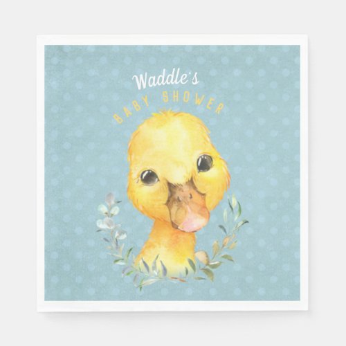 Waddle McQuackers Cute Duck Baby Shower Napkins
