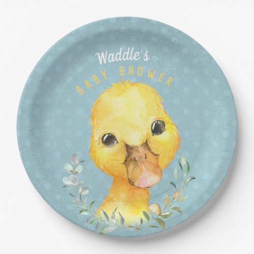 Waddle McQuackers Cute Duck Plate _ Baby Shower