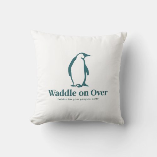 Waddle On Over Adorable Penguin Throw Pillow