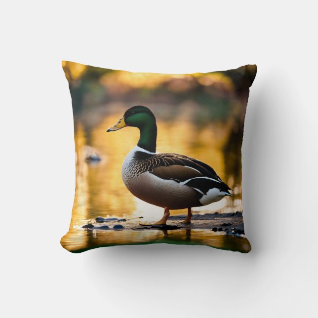 Waddle & Wonder Throw Pillow (Front)