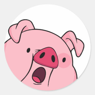 Waddles Gravity Falls Surprised Classic Round Sticker
