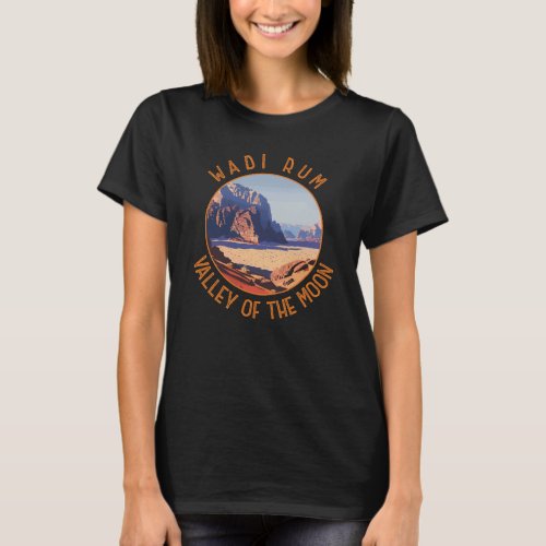 Wadi Rum Jordan Retro Distressed Circle T_Shirt