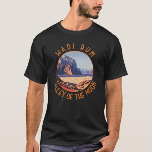 Wadi Rum Jordan Retro Distressed Circle T_Shirt