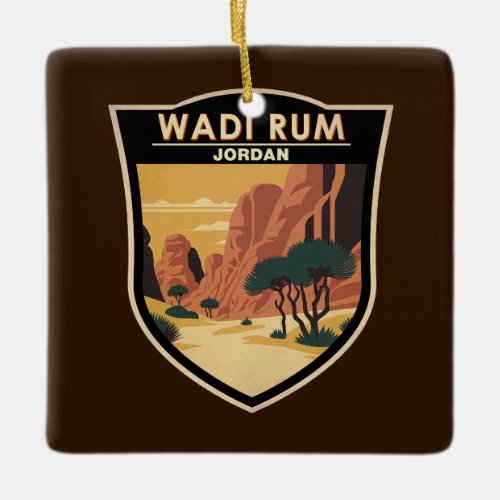 Wadi Rum Jordan Travel Art Vintage Ceramic Ornament