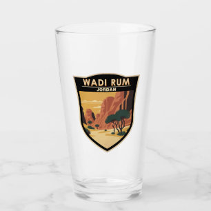Wadi Rum Jordan Travel Art Vintage Glass