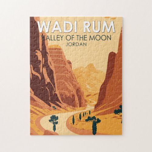 Wadi Rum Jordan Travel Art Vintage Jigsaw Puzzle