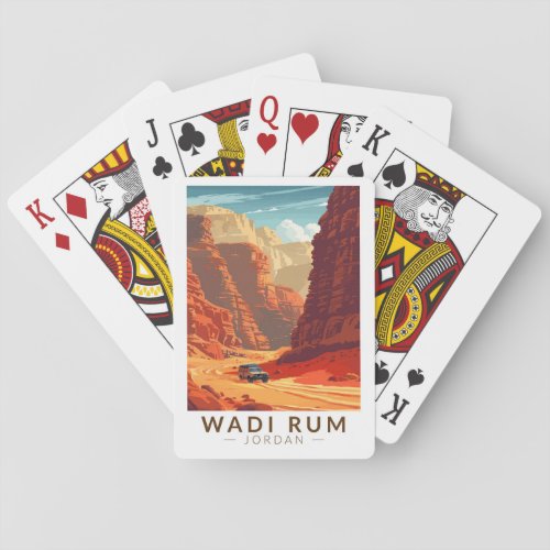 Wadi Rum Jordan Travel Art Vintage Poker Cards