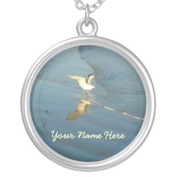 Wading Gull Personalized Necklace by h2oWater at Zazzle