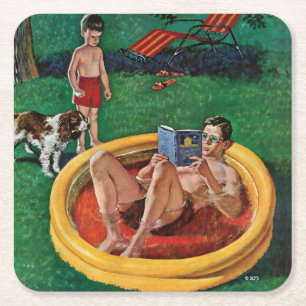 Wading Pool Square Paper Coaster