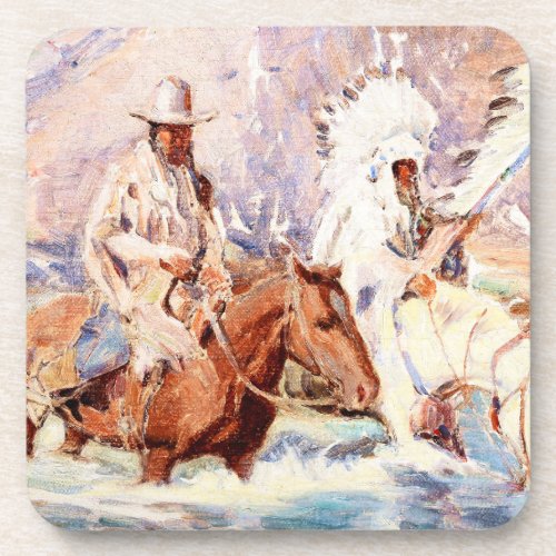 Wading Through the Water by Carl Oscar Borg Beverage Coaster