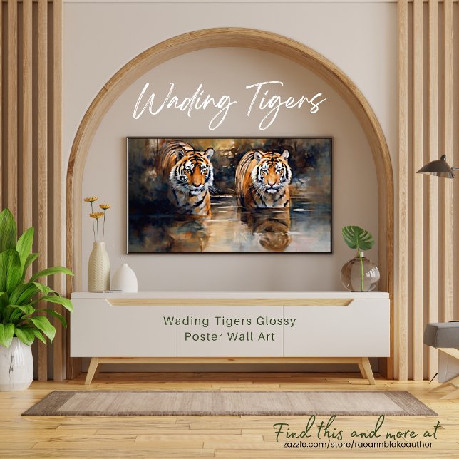Wading Tigers Glossy Poster Wall Art (Creator Uploaded)