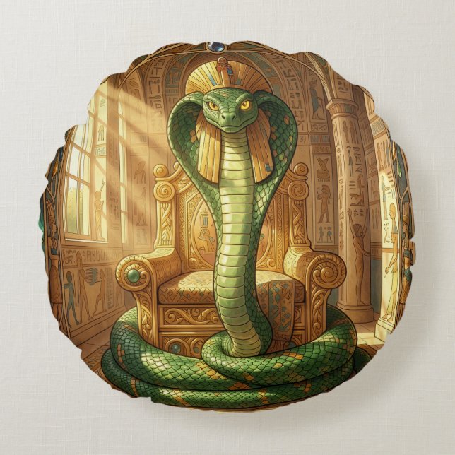 Wadjet – Ägyptische Schlangengöttin´5 Round Pillow (Front)