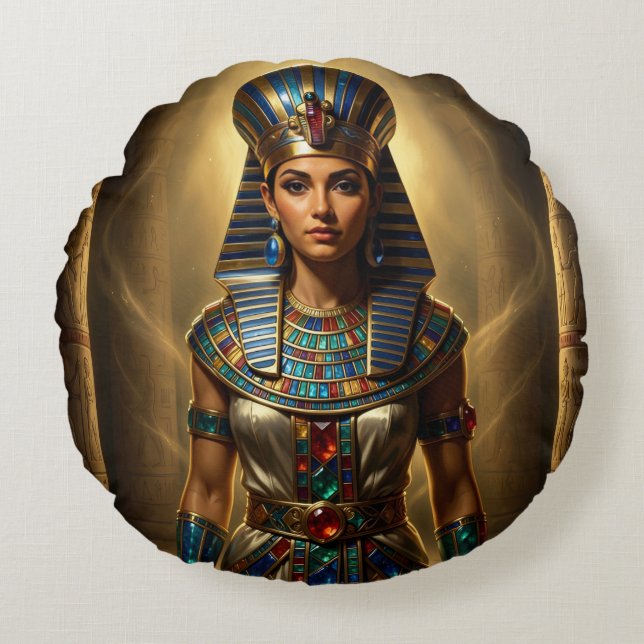 Wadjet – Egyptian Cobra Goddess´2 Round Pillow (Front)