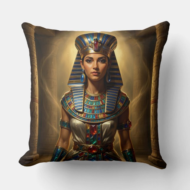 Wadjet – Egyptian Cobra Goddess´2 Throw Pillow (Front)