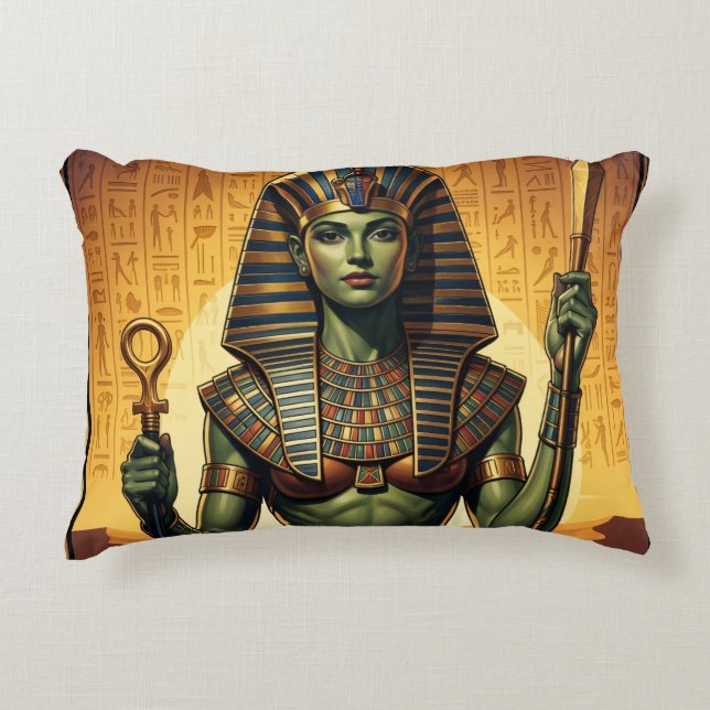 Wadjet – Egyptian Cobra Goddess´4 Accent Pillow (Front)