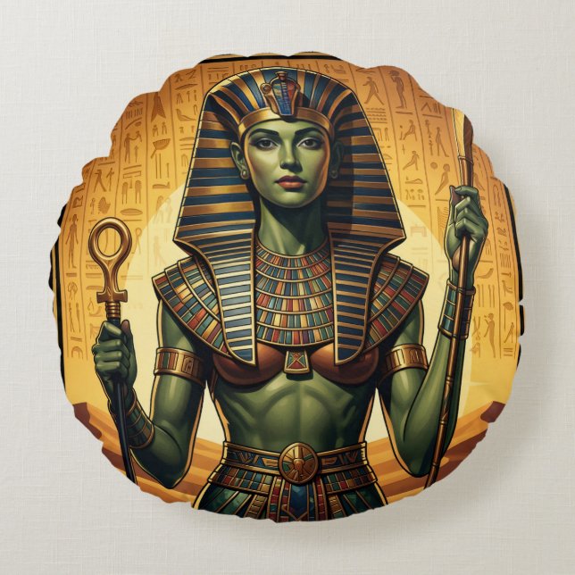 Wadjet – Egyptian Cobra Goddess´4 Round Pillow (Front)