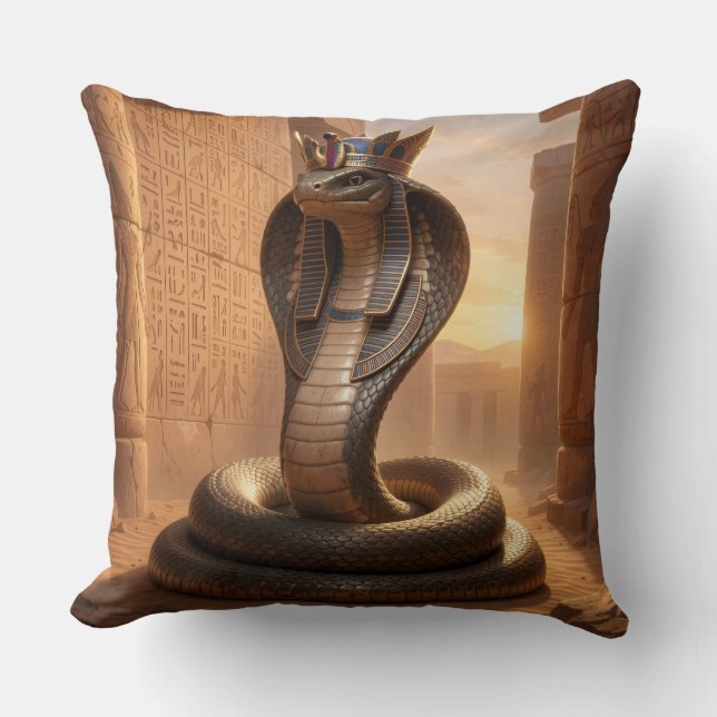 Wadjet – Egyptian Cobra Goddess´5 Throw Pillow (Front)