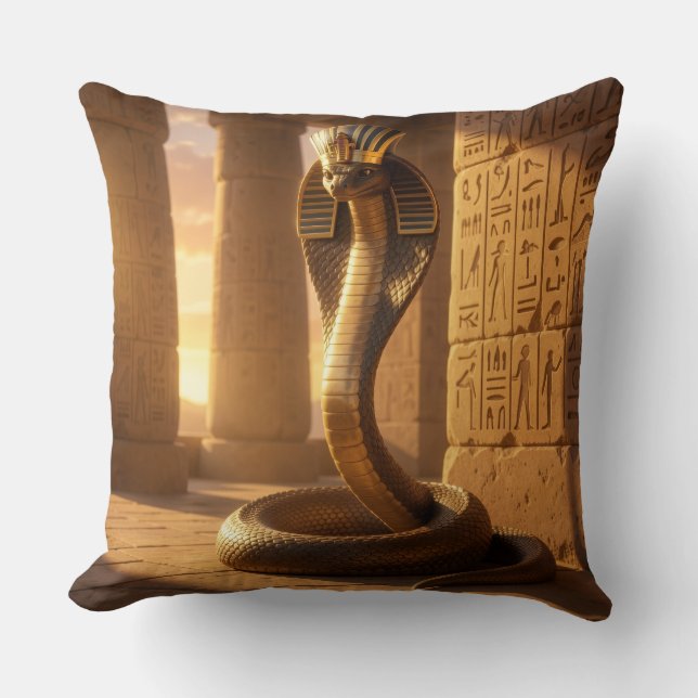 Wadjet – Egyptian Cobra Goddess´6 Throw Pillow (Front)