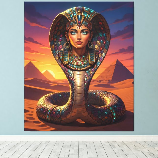 Wadjet – Egyptian Cobra Goddess´7 Canvas Print (Insitu(Wood Floor))