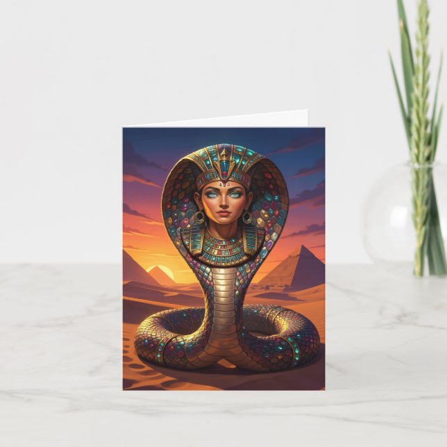 Wadjet – Egyptian Cobra Goddess´7 Holiday Card (Front)