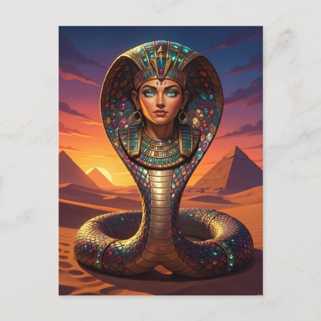 Wadjet – Egyptian Cobra Goddess´7 Holiday Postcard (Front)