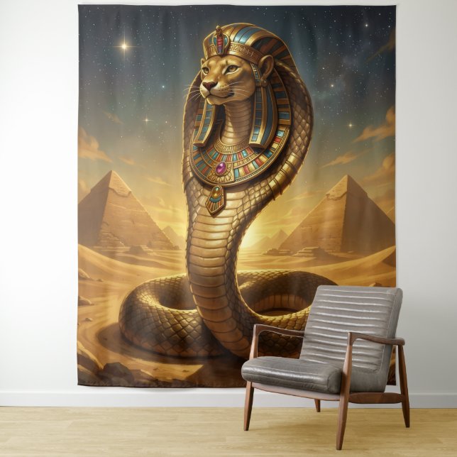 Wadjet – Egyptian Cobra Goddess Tapestry (In Situ)