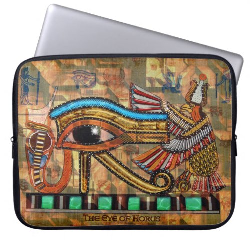 Wadjet Egyptian Eye of Horus III Art Laptop Sleeve