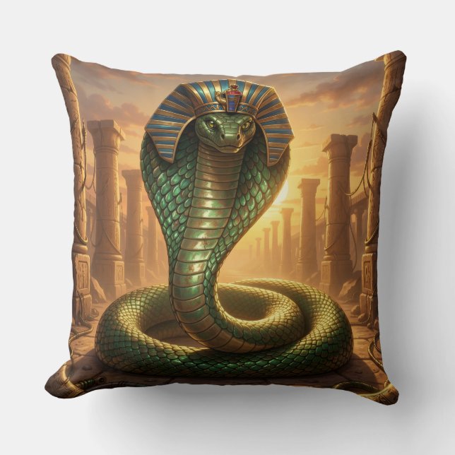 Wadjet - Egyptian Snake Goddess´6 Throw Pillow (Front)
